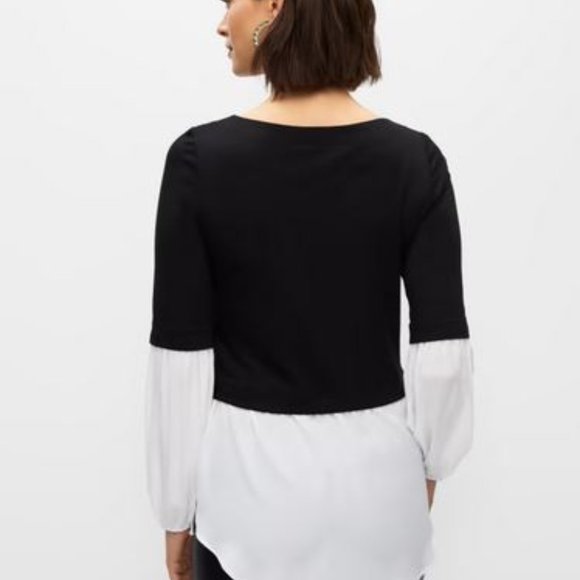 MELANIE LYNE:  Contrast Fooler Tunic - black/white - Picture 3 of 10